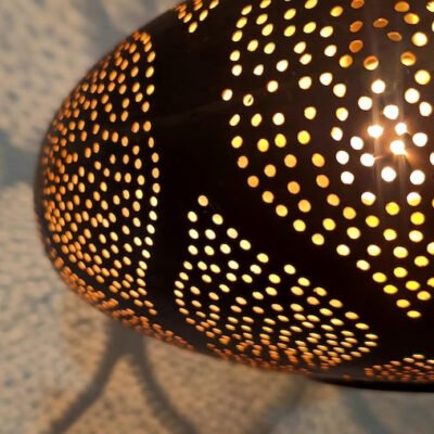 Handmade Moroccan Brass Pendant Light: Shadow Pattern Lantern