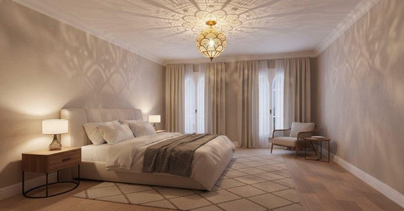 Handmade Moroccan Brass Pendant Light β Engraved Dome, Shadow Patterns Handmade Moroccan Brass Pendant Light β Engraved Dome, Shadow Patterns