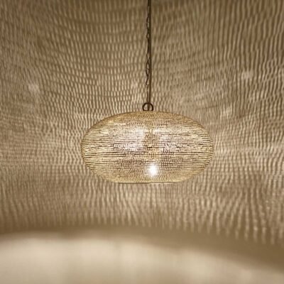 products-SimpleMoro3 Oval Moroccan Brass Pendant Light