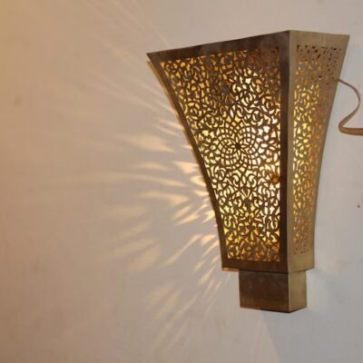 Handcrafted Moroccan Brass Wall Sconce – Vintage Style Light Fixture