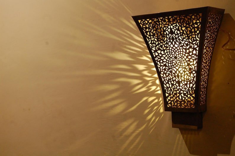 Moroccan Pierced Metal Wall Sconce
