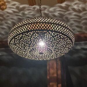Round Moroccan Brass Pendant Lamp