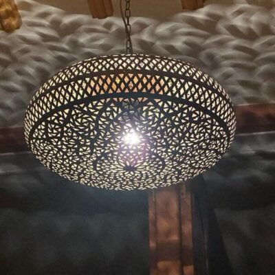 Round Moroccan Brass Pendant Lamp