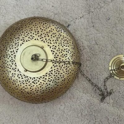 Handcrafted Brass Pendant Light • Moroccan Pierced Lamp • Boho Ceiling Fixture • Warm Shadow Effect • Handmade Metal Lighting