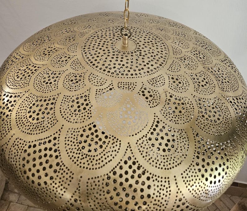 Moroccan brass pendant light