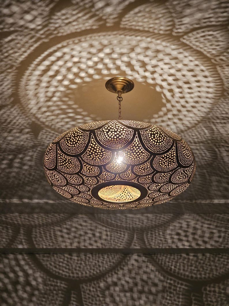 Moroccan brass pendant light