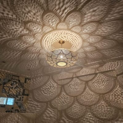 Moroccan brass pendant light