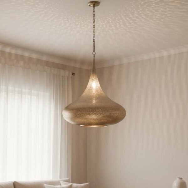 Handmade Moroccan Brass Teardrop Pendant