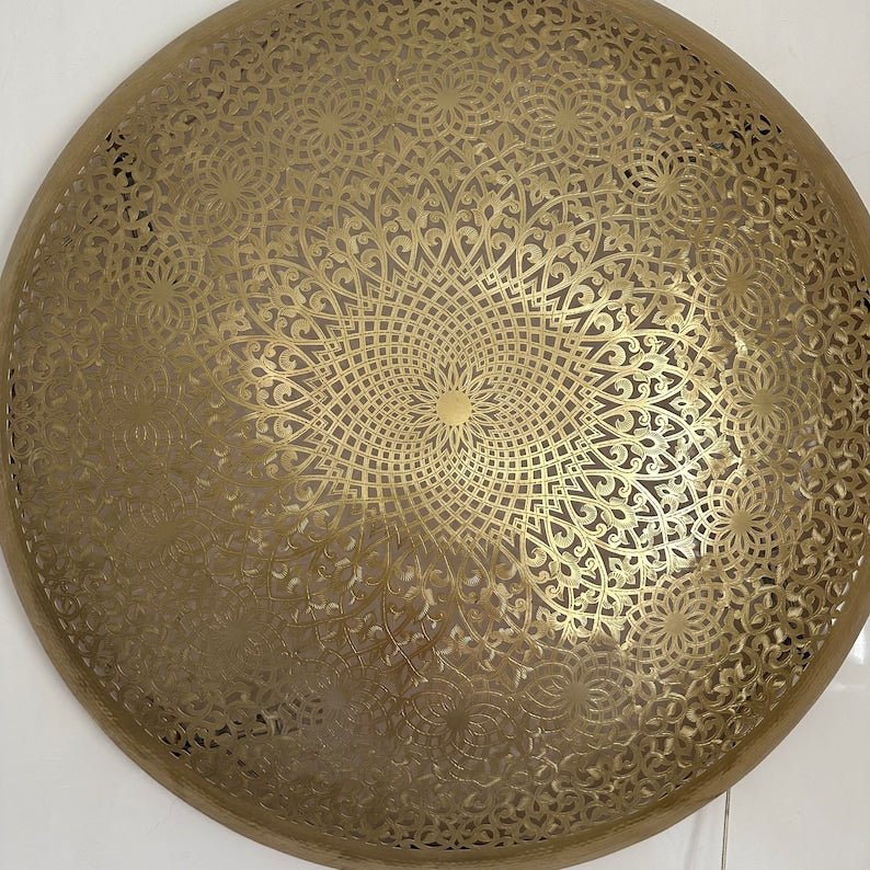 Elegant Moroccan Circle Wall Sconce, Handmade Moroccan wall light Available in Multiple Sizes for any Room, Moroccan lighting, Brass lamp