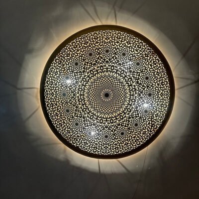 Elegant Moroccan Circle Wall Sconce, Handmade Moroccan wall light Available in Multiple Sizes for any Room, Moroccan lighting, Brass lamp