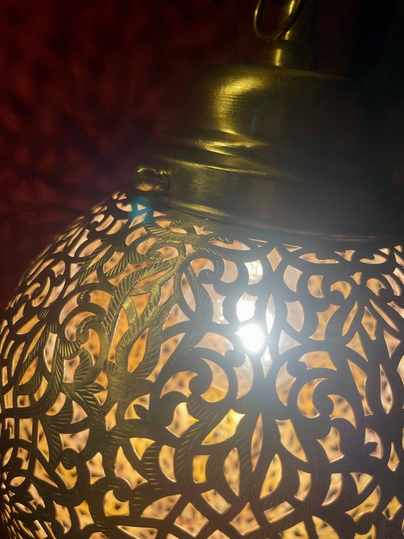 Moroccan Lamp Pendant Light Brass Pendant light, Moroccan Brass Pendant Light Fixtures, Pendant Lighting, Simple Moroccan pendant lamp