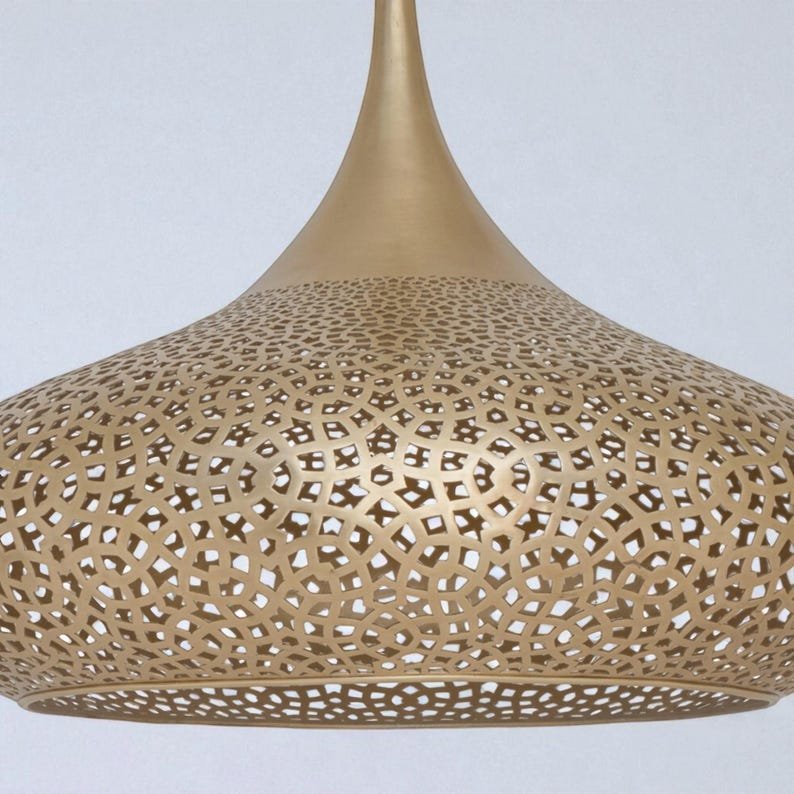 Brass pendant light - Handmade Moroccan brass lighting fixture