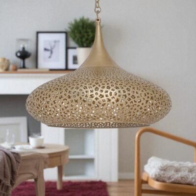 Brass pendant light - Handmade Moroccan brass lighting fixture