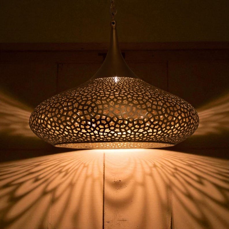 Brass pendant light - Handmade Moroccan brass lighting fixture