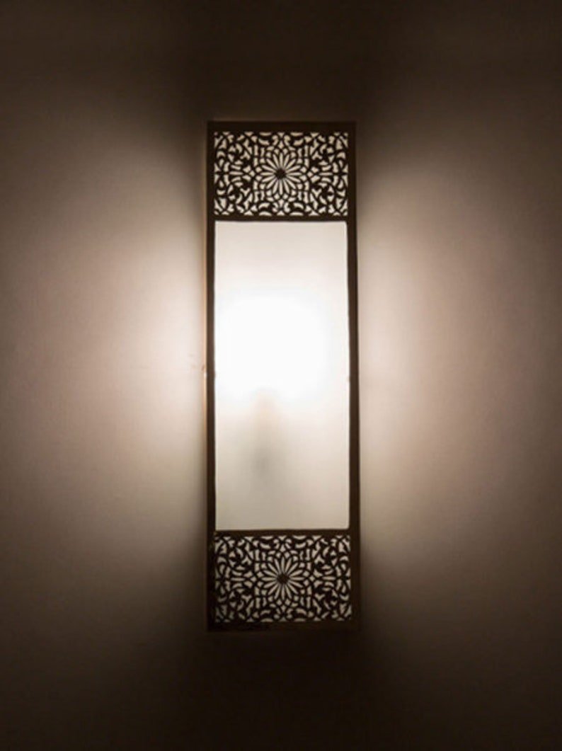 Luxury Moroccan Wall Light Fixture, lampshade wall light, Wall Decor, Brass Wall sconce silver, Moroccan Handmade Art Wall Deco lighting