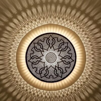 Handmade Moroccan Brass Wall Sconce: Geometric Light Decor Handmade Moroccan Brass Wall Sconce: Geometric Light Decor