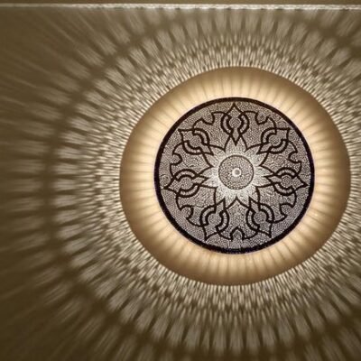 Handmade Moroccan Brass Wall Sconce: Geometric Light Decor Handmade Moroccan Brass Wall Sconce: Geometric Light Decor
