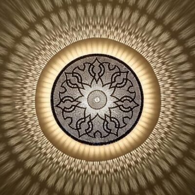 products-metric7 Moroccan Brass Flush Mount Ceiling Light