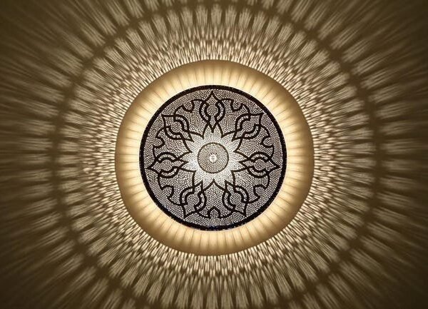 products-metric7 Moroccan Brass Flush Mount Ceiling Light