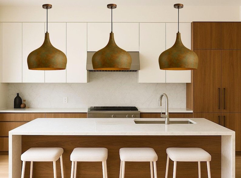 Rustic Handmade Kitchen Island Fixture