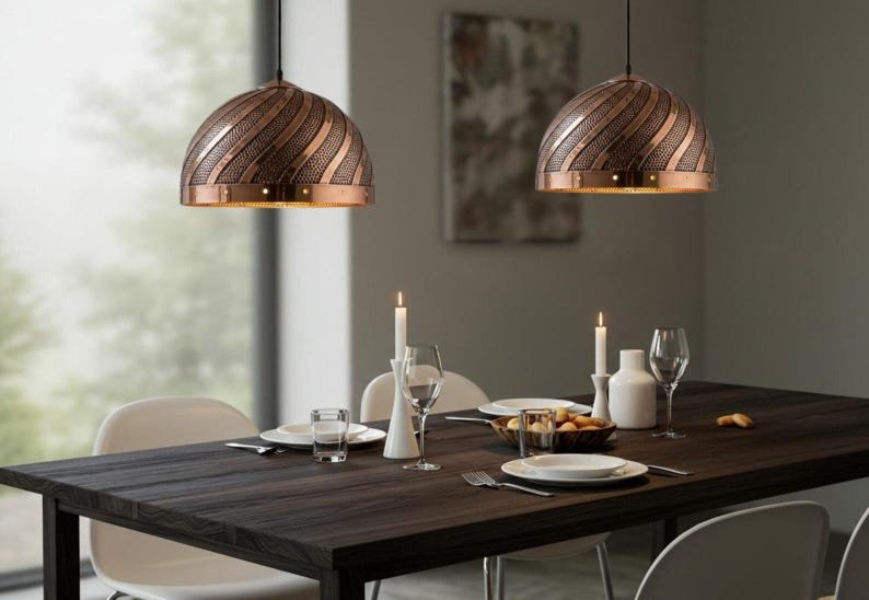 Sculpted Brass Wave Pendant