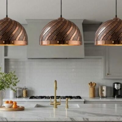 Sculpted Brass Wave Pendant