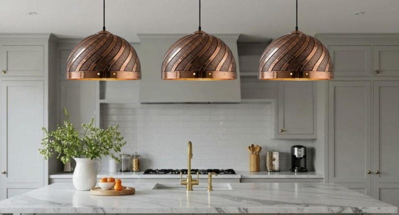 Sculpted Brass Wave Pendant