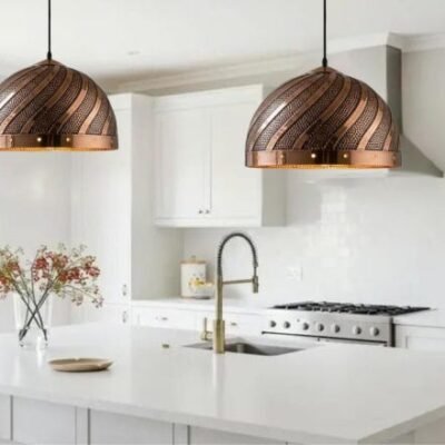 Sculpted Brass Wave Pendant