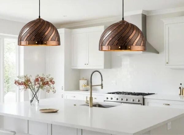 Sculpted Brass Wave Pendant