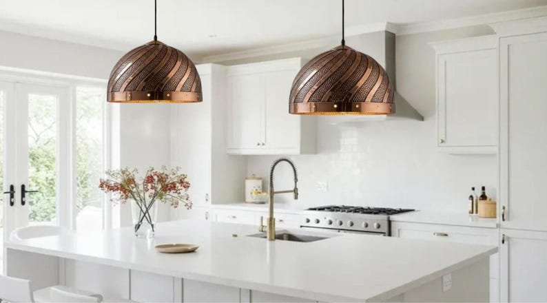 Sculpted Brass Wave Pendant