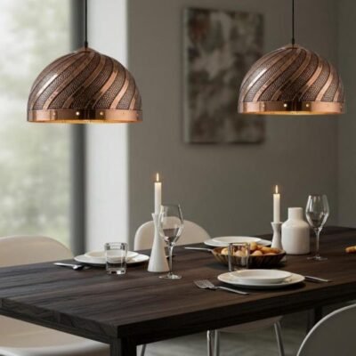 Sculpted Brass Wave Pendant