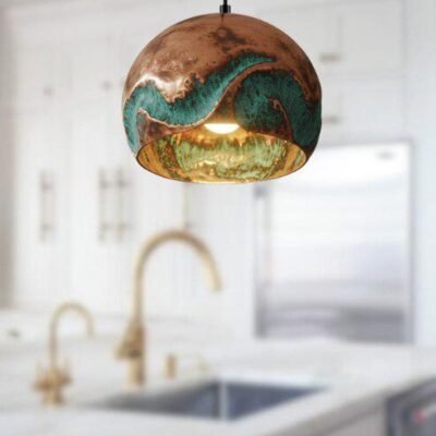 WOW Patina Copper Globe Pendant Light