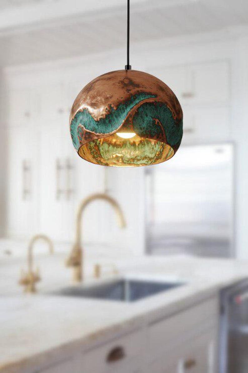 WOW Patina Copper Globe Pendant Light