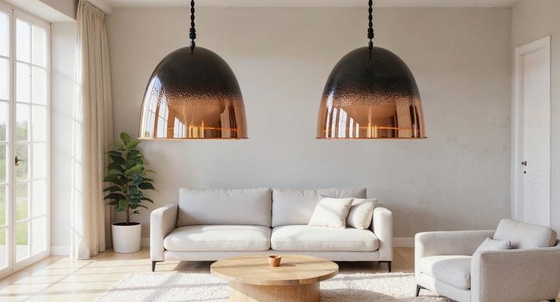 barss12 (1) Black Ombre Copper Dome Pendant