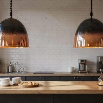 barss12 (2) Black Ombre Copper Dome Pendant