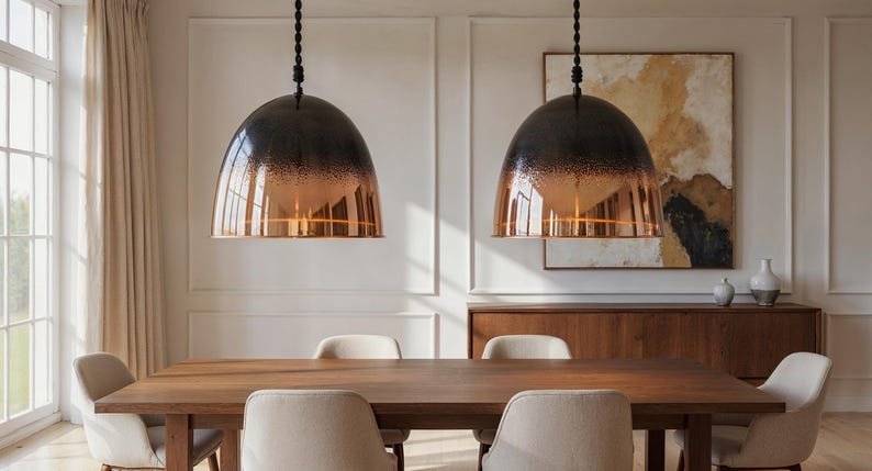 barss12 (3) Black Ombre Copper Dome Pendant