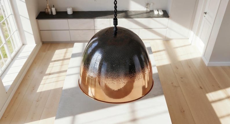barss12 (9) Black Ombre Copper Dome Pendant