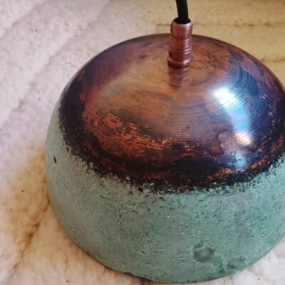 Rustic Patina Dome Pendant Light – Warm Ambient Glow