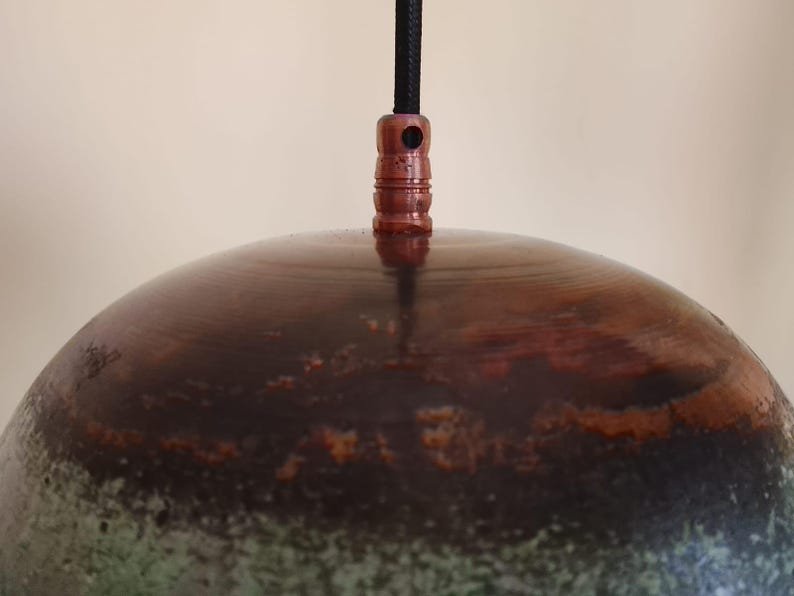 Rustic Patina Dome Pendant Light – Warm Ambient Glow
