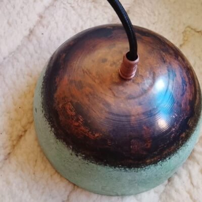 Rustic Patina Dome Pendant Light – Warm Ambient Glow