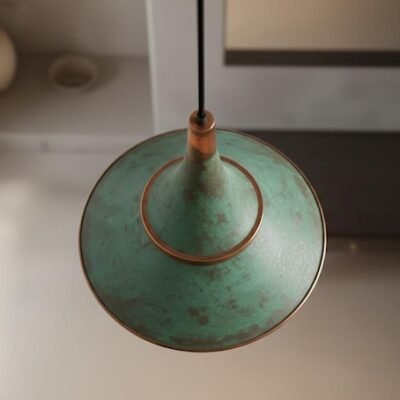 Sea-Mist Verdigris Cone Pendant