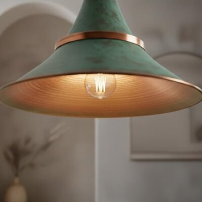 Sea-Mist Verdigris Cone Pendant