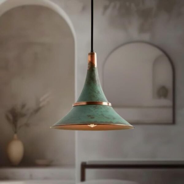 barss17 (5) Sea-Mist Verdigris Cone Pendant