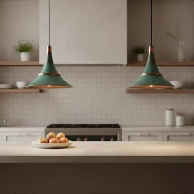 Sea-Mist Verdigris Cone Pendant