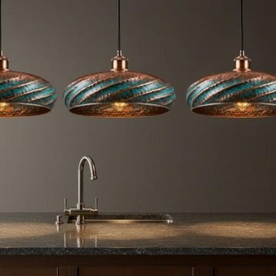 Verdigris Hammered Copper Pendant