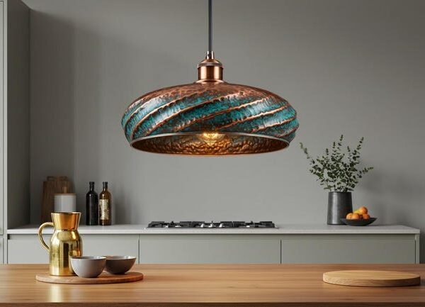 barss2 (5) Verdigris Hammered Copper Pendant