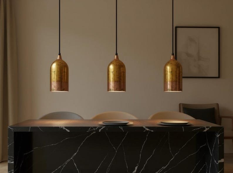 Minimalist Brass Cylinder Pendant Lights
