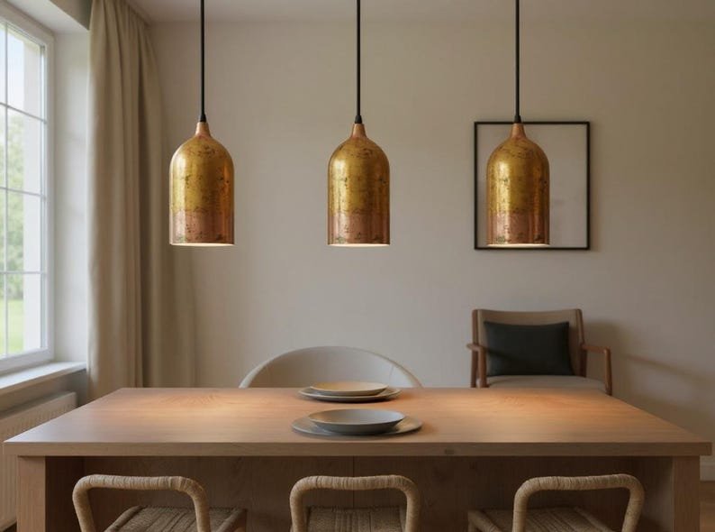 Minimalist Brass Cylinder Pendant Lights