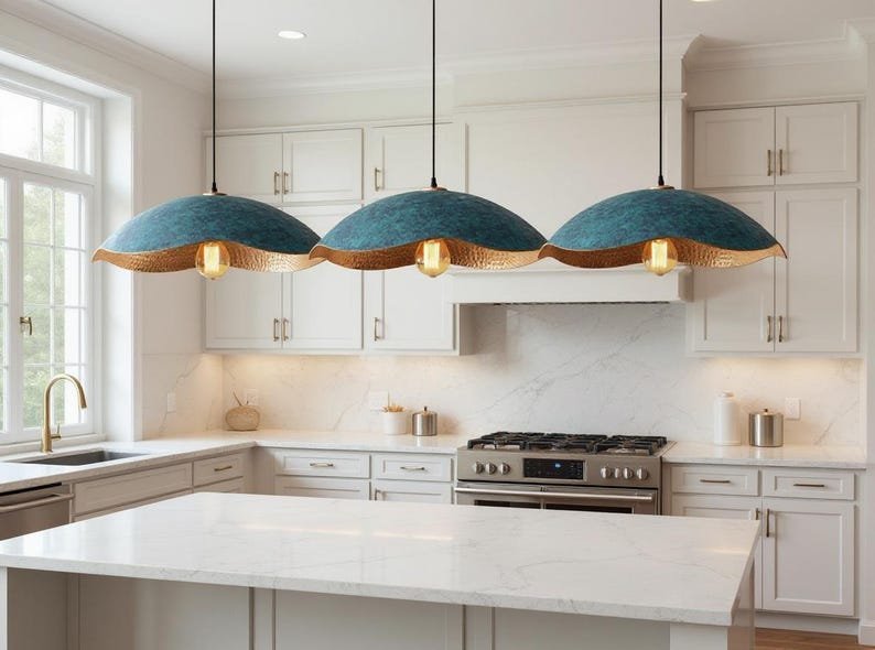 barss5 (8) Verdigris Wave Pendant Pair