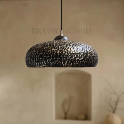 barss7 (5) Hand-Hammered Brass Dome Light – Rustic Moroccan Hanging Lamp